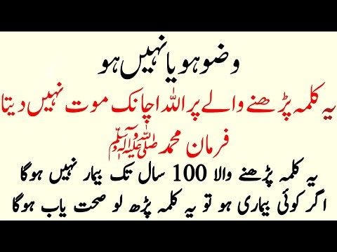Wazu Ho Ya Na Ho | Ye Kalma Parho | 100 Saal Tak Tandrust Rehne Ka Raaz | Farman e Mustafa saw