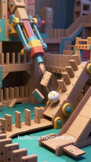 The Impossible Cardboard Domino Machine