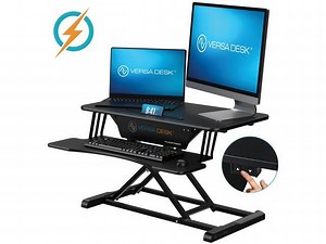 VersaDesk® PowerRiser 32" x 24" Electric Height Adjustable Standing Desk Converter  Desk Riser for Dual Monitors and Laptop Workstations, Black - Newegg.com