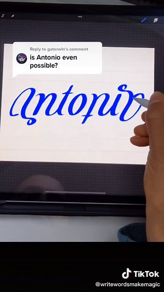 Creating an Ambigram of Antonio on iPad: Calligraphy and Lettering Art