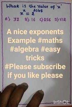 A nice exponents Example #maths #algebra #mathstricks #youtubeshorts #easymaths