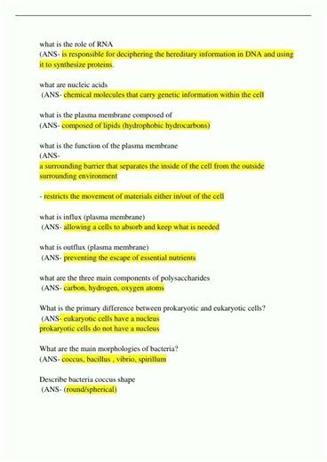 BIO 171 Microbiology Module 1 Exam Questions Answers latest