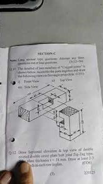 Mechanical Engineering Drawing, 2nd Sem Mech, Auto Branch, Last Year Paper, Polytechnic Diploma Engg