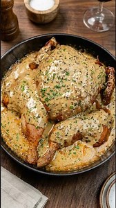 Creamy Garlic Spatchcock Whole Roasted Chicken