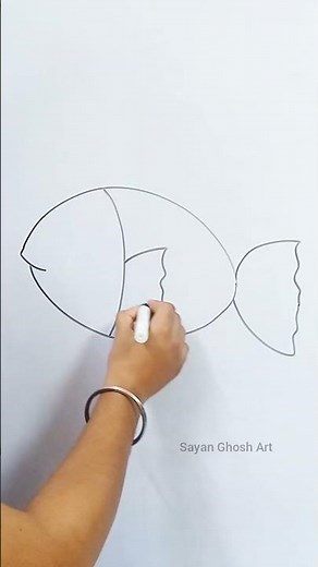 Beautiful Fish Drawing 🐠🔥 | Easy Drawing Tutorials #shortsfeed #shorts #art #draw