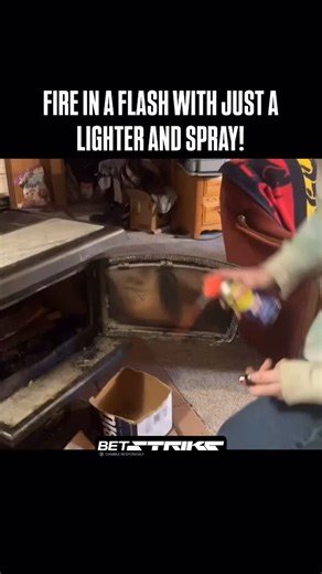 EXPLOSION | COLLISION | MEMES | Watch as this quick hack turns a cold wood stove into a roaring fire in seconds! Using nothing but a lighter and a spray can (probably... | Instagram