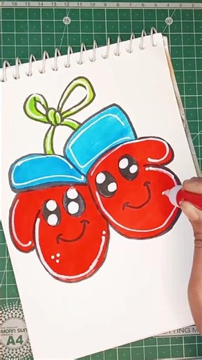 cute easy hand gloves 🧤 cartoon drawing. #shorts