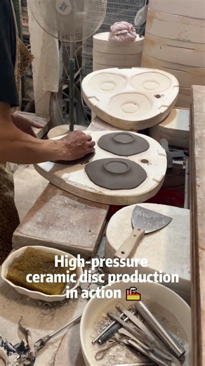 #ceramic Disc Forming Process #CeramicManufacturing #FactoryTour #technicalceramics