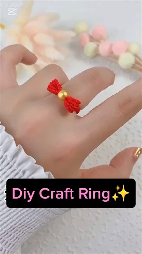 Cute DIY Bow Ring in 5 Minutes 💖 #DIY #CraftRing
