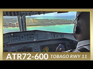 ATR 72 600 Landing in Gusty Winds TOBAGO! | COCKPIT VIEW