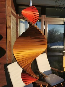 Wooden Wind Spinner – Windspiel Spirale, Hanging Kinetic Garden Decor, Weather-resistant, Red & Brown, Large-medium-small - Etsy UK