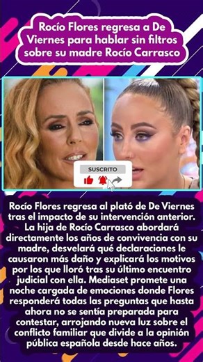 🔥 ROCÍO FLORES vuelve a De Viernes: Revela por qué LLORÓ ante su madre en el juzgado