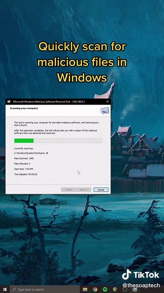 Quickly scan for infected files in Windows. #optimizepc #pcgaming #techtok #tech #windows10 #gamingpc #windows11 #pc #pcoptimization #antivirus