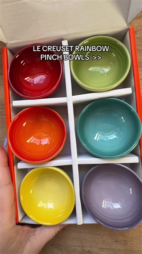 The perfect set of rainbow pinch bowls from Le Creuset 🌈 #lecreuset #pinchbowls #kitchenware #QVC #qvcnewarrivals