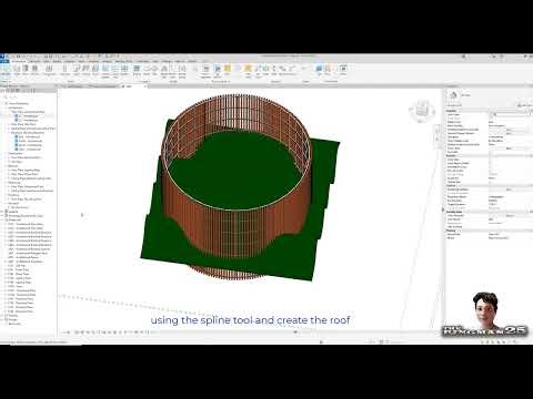 How to create a circular building with wooden facade in REVIT