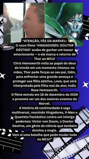 VINGADORES DOUTOR DESTINO GANHA TEASER COM RETORNO DE THOR