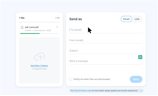 Fill in the Form to Send the File Transfer