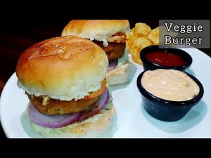 desi veggie burger recipe| Indian style crispy veg burger with mix vegetable patty| Food is Bae
