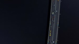 Free stock video - Top view of car moving on hanging bridge