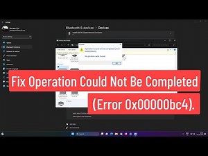 Fix Operation Could Not Be Completed (Error 0x00000bc4). No Printers Were Found Error