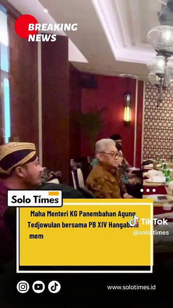 Maha Menteri Keraton Kasunanan Surakarta Hadiningrat Kangjeng Gusti Panembahan Agung Tedjowulan memenuhi undangan dari Kementerian Kebudayaan untuk bersilaturahmi dan berdialog mengenai pelestarian keraton pada Sabtu siang, 13 Desember 2025. Menteri Kebudayaan Dr. Fadli Zon, M.Sc. memimpin kegiatan tertutup di Resto Plataran Gelora Bung Karno, Jakarta, tersebut. Surat undangan bernomor 1042/L/KB.18.05/2025 tertanggal 6 Desember 2025 ditandatangani Direktur Jenderal Pelindungan Kebudayaan dan Tra