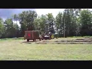 Hay Day! Antique John Deere Model 50 (1955). Harvesting hay.