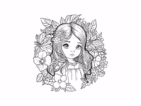 Girls Coloring Book, Fairy Style Illustrations, Floral Designs (PDF Download) - Etsy