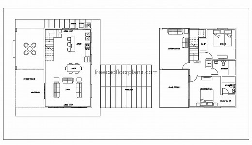 Two-story house 410202 - Free CAD Drawings