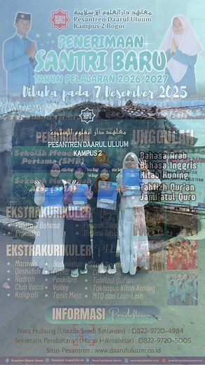 Pendaftaran Santri Baru Tahun Pelajaran 2026/2027