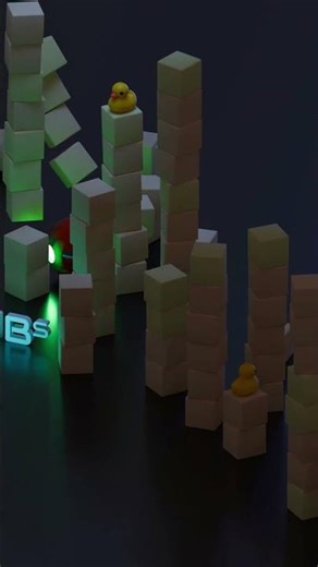 Satisfying Cubes and Ducks Loop #satisfying #loop #blender3d #3dart #animation
