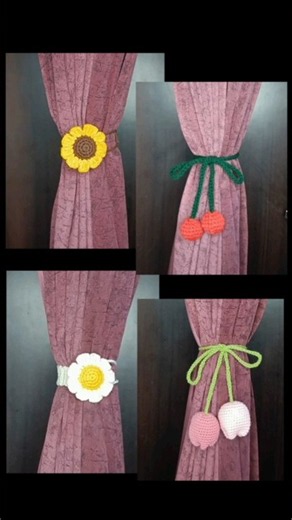 🌸 Cute Crochet Curtain Tiebacks | Handmade Home Décor Ideas 🧶✨ #crochet #diy #handmade