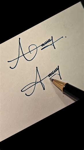 signature of A letter #shorts #signature #writing #calligraphy #study