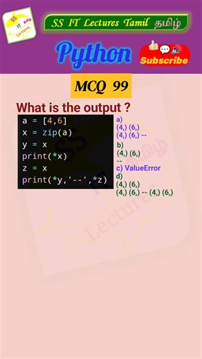 Python MCQ 99 - Iterator, Test Your Skills#python#pythonprogramming#pythoninterview#shorts#trending