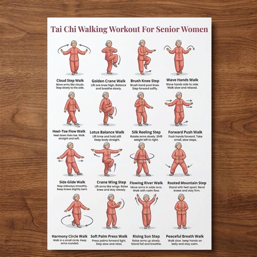 Printable Tai Chi Walking Workout for Women | Senior-friendly Tai Chi Walking Exercises | Balance, Mobility & Mindful Movement PDF - Etsy Canada