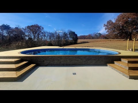 DIY Semi-Above Ground Pool with Custom Deck