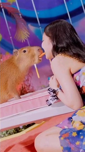 Blackpink Shooting with Capybara Really Cute 😫💞 | #kpop #shorts