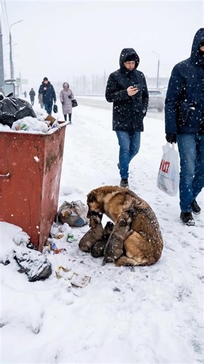 Baby Dogs Crying for Their Mama in the Freezing Snow | DODO AI