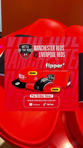PRE ORDER NOW! Introducing special collaboration Fipper x Battle of The Red (BOTR)🔥 Your ultimate Slip-On Sandals & Exclusive Snapback Cap for the Stadium Showdown. #fippermalaysia #fipperslipper #botr