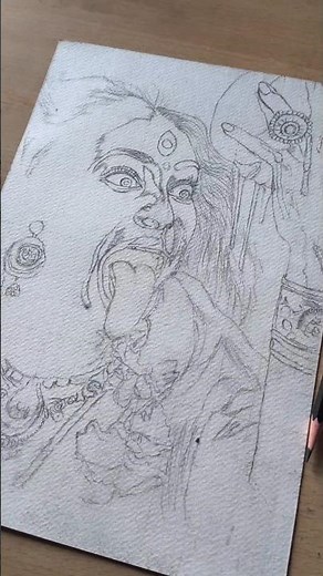Maa Kali Outline Tutorial 😍 #maakali #viralshorts #trending #drawing