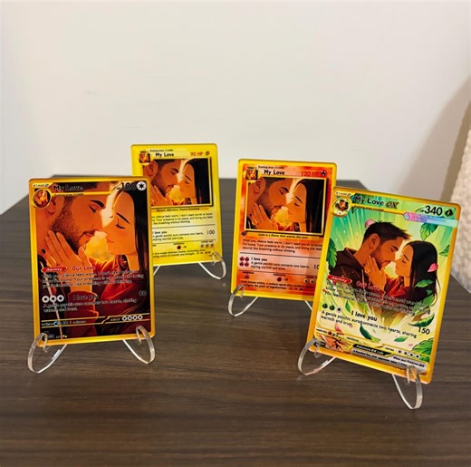 Custom Pokemon Couple Card – Personalized Valentine’s & Anniversary Gift – Trading Card Style Love Portrait - Etsy