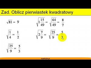 Proste pierwiastkowanie liczb mieszanych - Pierwiastkowanie w gimnazjum - Matfiz24.pl