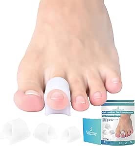 Byehambuni Hammer Toe Straightener, 6 Pack Hammer Toe Corrector for Women, Gel Toe Splints, for Curled, Crooked, Bent, Claw, Hammertoes, for Women and Men, 3 Different Sizes (White)