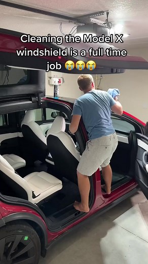 2.7K views · 22 reactions | Cleaning the Model X windshield is the hardest part of owning this vehicle.  #tesla #modelx #teslamodelx | Tesla Cybertruck | Facebook