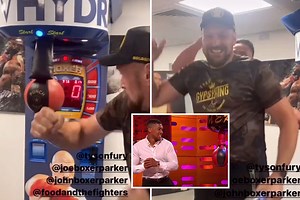 Watch Fury DESTROY punch machine... but how does it compare to and AJ's record?