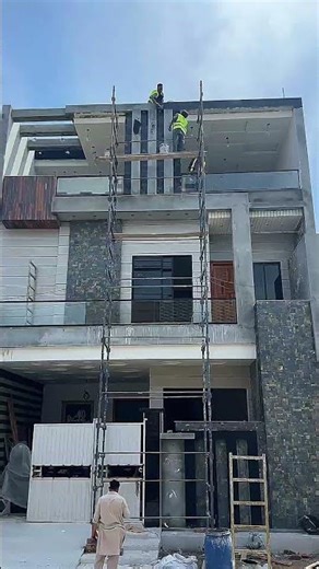 House 186 Front Elevation in progress project by NAQ developers & Builders