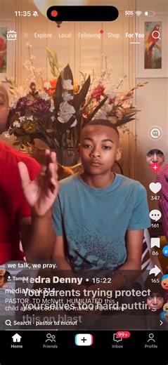 TD McNutt 😡 Can someone please contact the district attorney? That woman is sharp, discerning, and truly seems sent for this moment. Meanwhile, Mr. “Glory to God” is painting this young man as if he’s a demon, when in reality he appears to need serious help and protection. | Maurice Clark