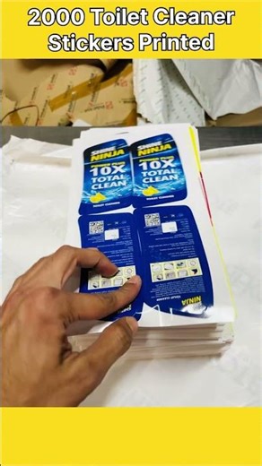 2000 Toilet Cleaner Stickers Printed in Bulk