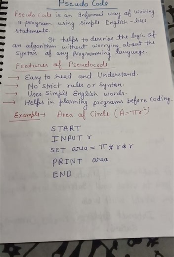 Pseudo code #computer #shortsfeed #computereducation