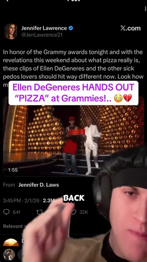 Ellen DeGeneres Delivers Pizza at the Grammys