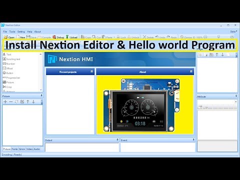94. Install Nextion Editor and simple graphical Hello World using FTDI
